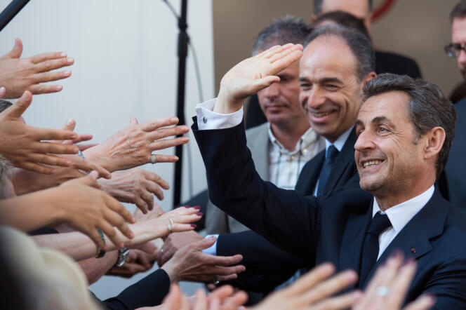 Nicolas Sarkozy lors de son passage au siège de l'UMP le 8 juillet.