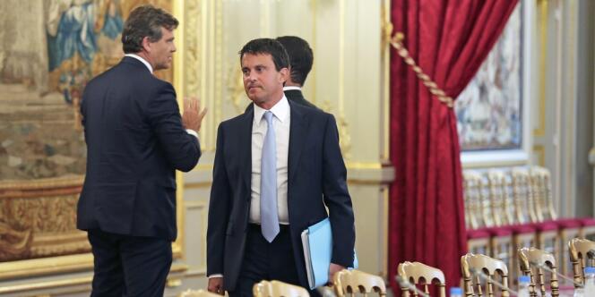 Manuel Valls, lors du séminaire de rentrée gouvernemental, lundi 19 août à l'Elysée.