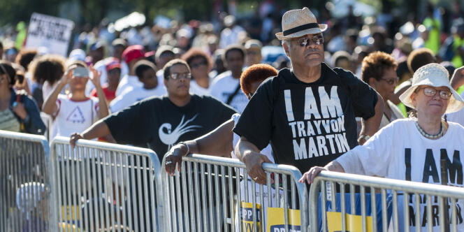 L'ombre de Trayvon Martin planait, samedi 24 août, sur la marche du cinquantième anniversaire du discours de Martin Luther King sur les droits civiques.