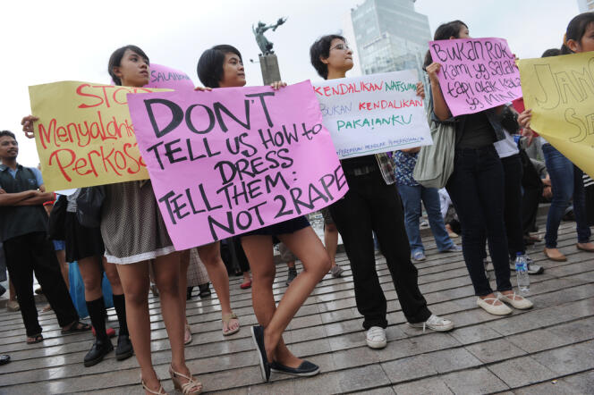 Manifestation contre le viol, à Djakarta en Indonésie, le 18 septembre 2011. 