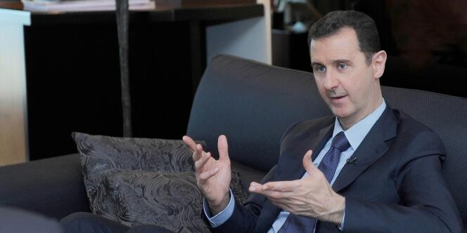 Bachar Al-Assad lors d'une interview avec un journal russe à Damas, le 26 août.