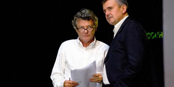 Jean-Louis Borloo et Yves Jégo, le 14 septembre à l'université d'été de l'UDI.