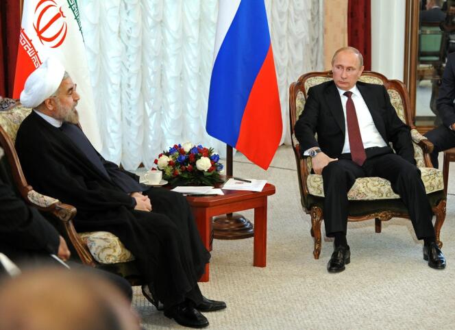 Hassan Rohani et Vladimir Poutine, le 13 septembre à Bichkek.