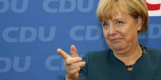 Angela Merkel, le 23 septembre, à Berlin, lors d'une réunion de cadres de la CDU.