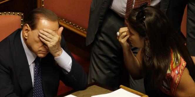 Silvio Berlusconi au Sénat, mercredi 2 octobre. 