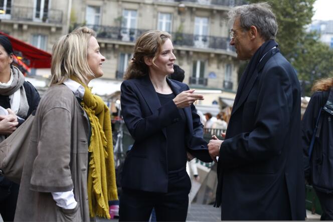 Nathalie Kosciusko-Morizet et Florence Berthout, candidate de l'UMP dans le 5e arrondissement, dans un marché parisien, le 8 octobre.