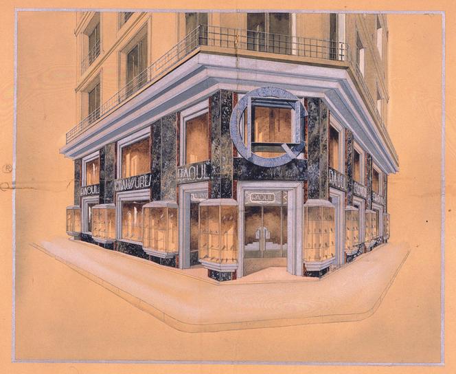 Lustre Art Déco moderniste en cristal et laiton | Lignes croisées