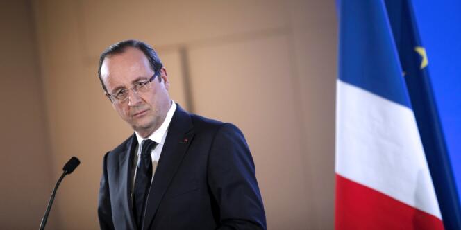 François Hollande, le 23 février lors d'une conférence de presse à la porte de Versailles à Paris. 