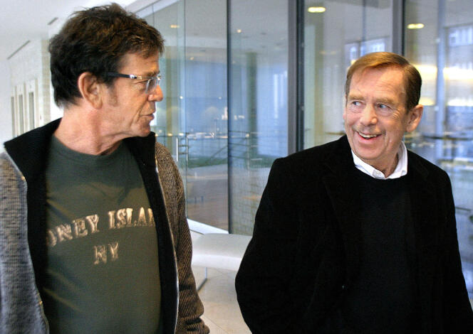 Lou Reed et Vaclav Havel à Prague, le 10 janvier 2005.