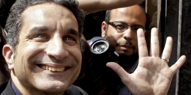 Bassem Youssef en mars 2013, au Caire.