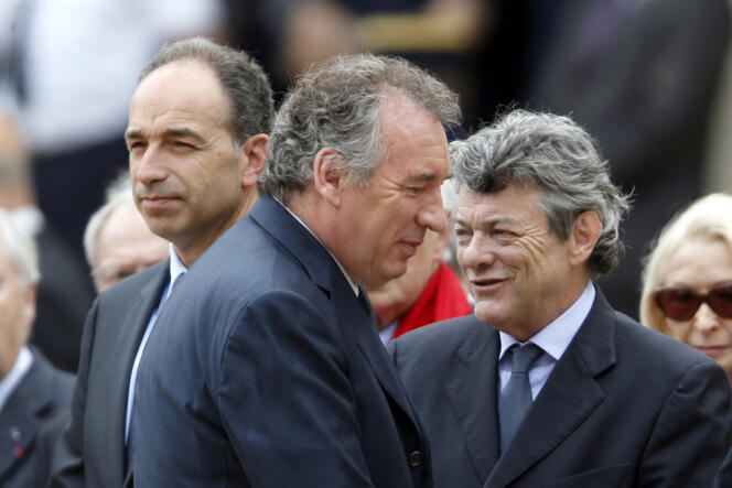 Jean-Francois Copé, François Bayrou et Jean-Louis Borloo, le 11 juin 2013 à Paris. 