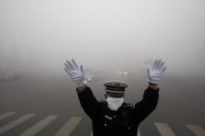 Pollution à Harbin, dans la province chinoise du Heilongjiang, le 21 novembre. 