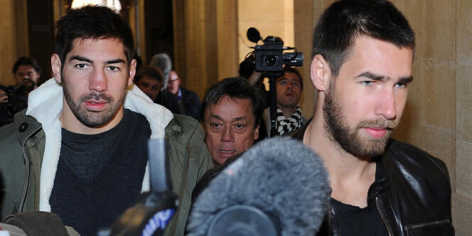 Nikola et Luka Karabatic, le 16 octobre 2012 au tribunal de Montpellier.