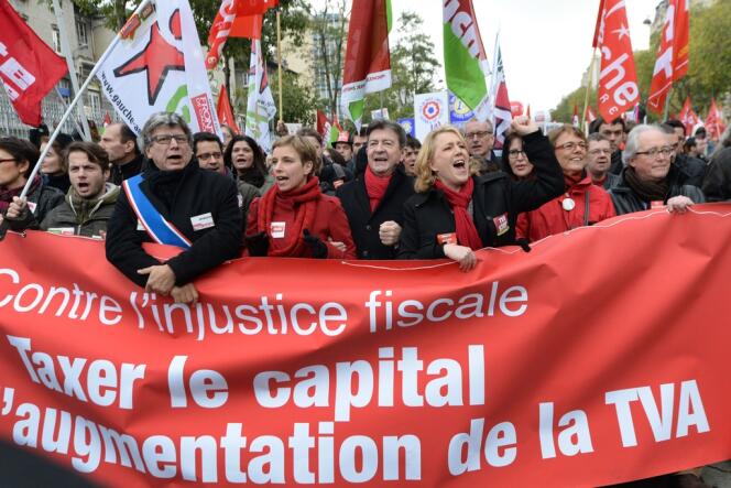 Manifestation du Parti de Gauche, dimanche 1er décemnre, à Paris. 