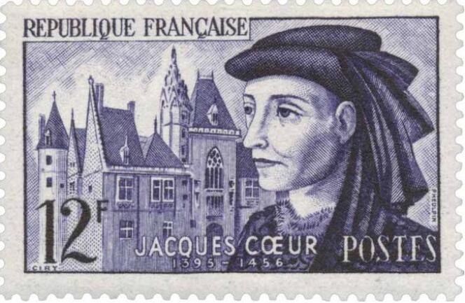 Jacques Coeur, timbre émis par la France.