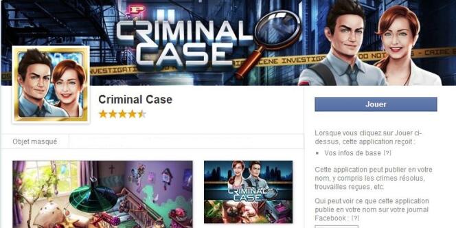 Le jeu d'investigation Criminal Case, développé par le studio français Pretty Simple.