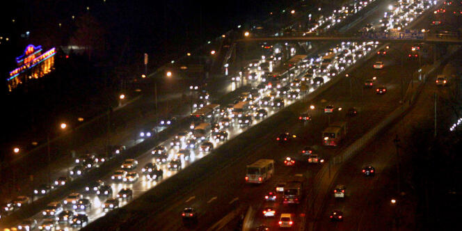 Trafic routier à Pékin, en Chine, en 2006.
