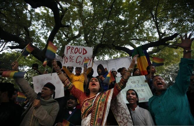 Manifestation le 11 décembre 2013 à New Delhi pour les droits des homosexuels.
