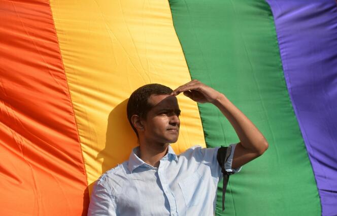 Un militant gay indien, le 11 décembre à Bangalore.