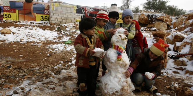 Dans un camp de réfugiés syriens, au village de Baaloul dans la vallée de la Bekaa au Liban, le 12 décembre.