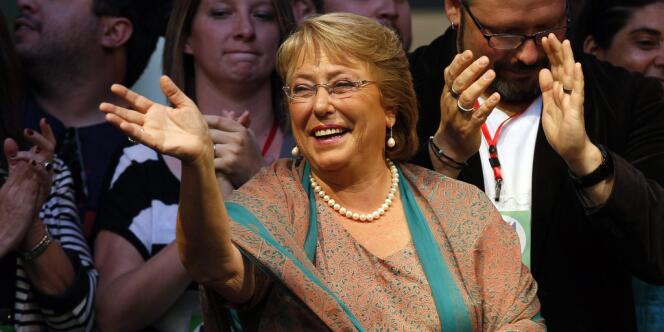 Michelle Bachelet à Saintiago du Chili, dimanche 15 décembre. 