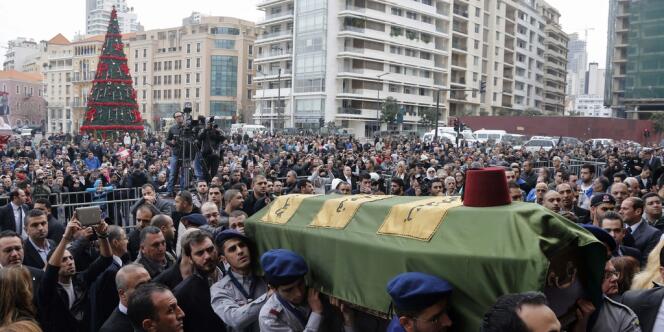 Les funérailles de Mohammed Chatah, tué le 27 décembre dans un attentat à Beyrouth au Liban.