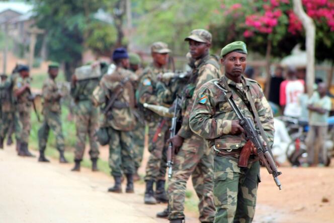 Des soldats congolais déployés pour lutter contre les ADF-NALU le 31 décembre 2013.
