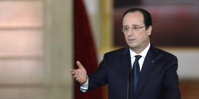 François Hollande, lors de sa conférence de presse du 14 janvier à l'Elysée.