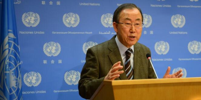 Le secrétaire général de l'Organisation des nations unies, Ban Ki-moon, le 19 janvier à Genève.