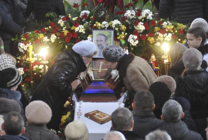 Les obsèques de Yuri Verbitsky, le 24 janvier 2014 à Lviv.