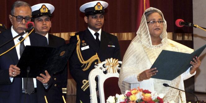 Le président bangladais Abdul Hamid avec la première ministre Sheikh Hasina de la Ligue Awami, à Dacca en 2013.