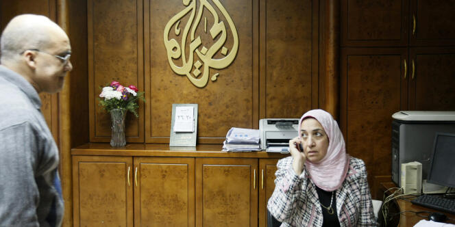 Au siège d'Al-Jazira, au Caire, en janvier 2011.