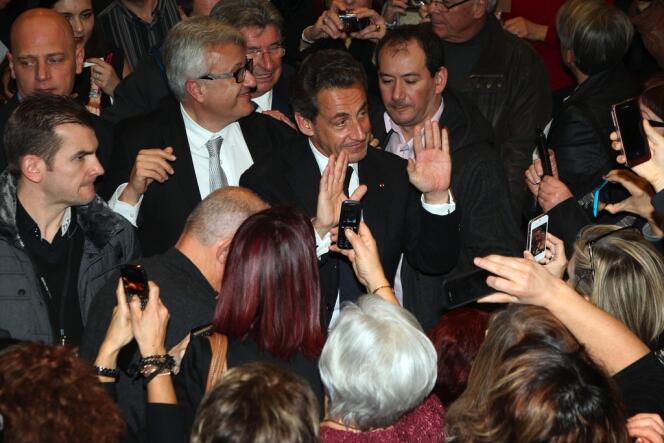 Nicolas Sarkozy lors du concert de Carla Bruni à Béziers, le 17 janvier.