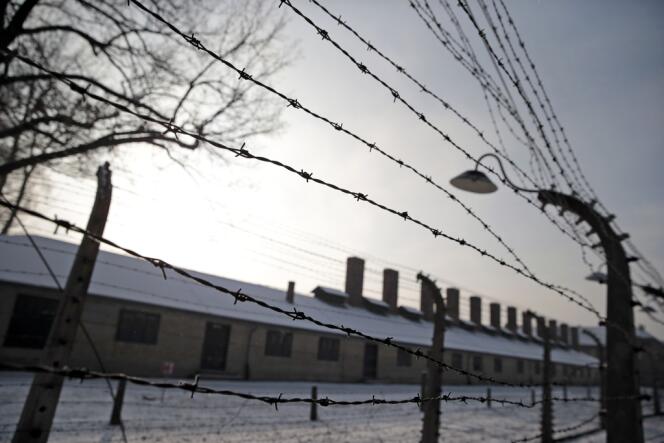 Bâtiments du camp de concentration d'Auschwitz, en janvier.