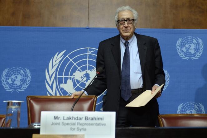 L'envoyé spécial de l'ONU sur la Syrie, Lakhdar Brahimi, le 31 janvier à Genève. 