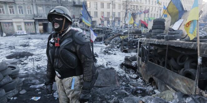 Un combattant de Maïdan à Kiev, le 2 février.