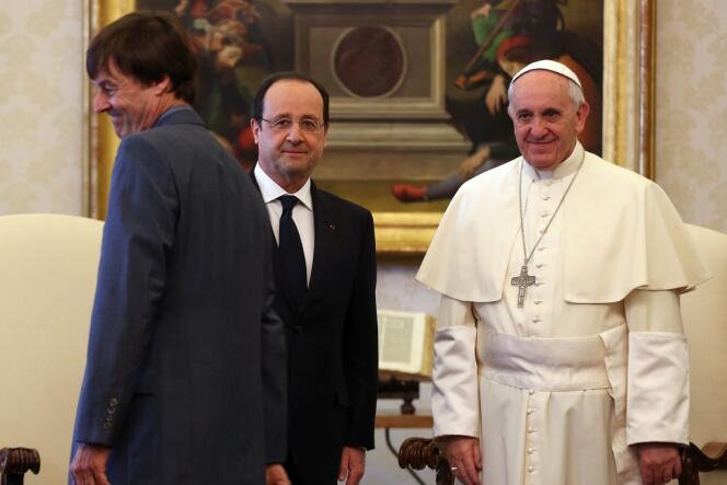 Nicolas Hulot, envoyé spécial de l'Elysée pour la protection de la planète, a accompagné François Hollande dans sa visite au pape François, le 24 janvier au Vatican.