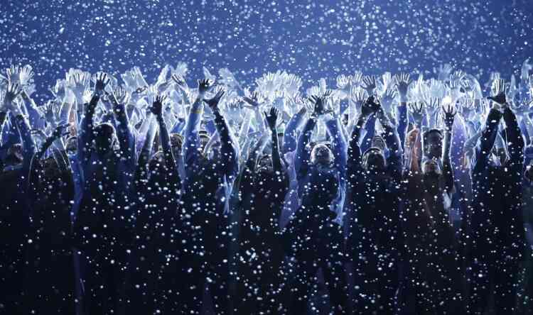 Artists perform during the opening ceremony of the 2014 Winter Olympics in Sochi, Russia, Friday, Feb. 7, 2014. (AP Photo/Mark Humphrey)