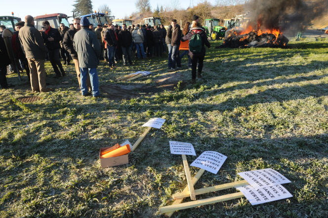 Une manifestation contre les réglementations environnementales, notamment la directive Nitrates, ici dans le Gers, en décembre 2013.