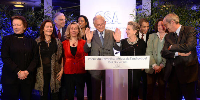Le président et les membres du CSA, le 21 janvier, à Paris