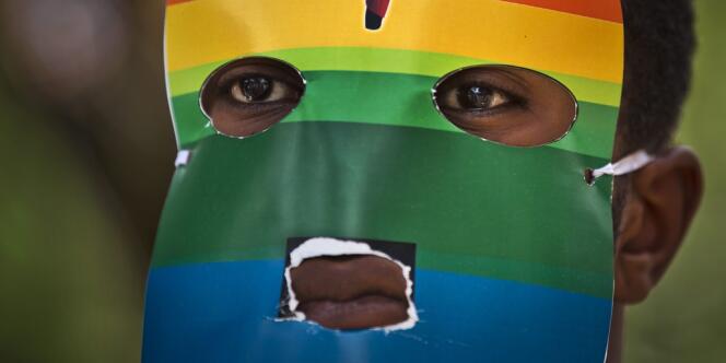 Manifestation contre un projet de loi ougandais criminalisant l'homosexualité à Nairobi (Kenya).