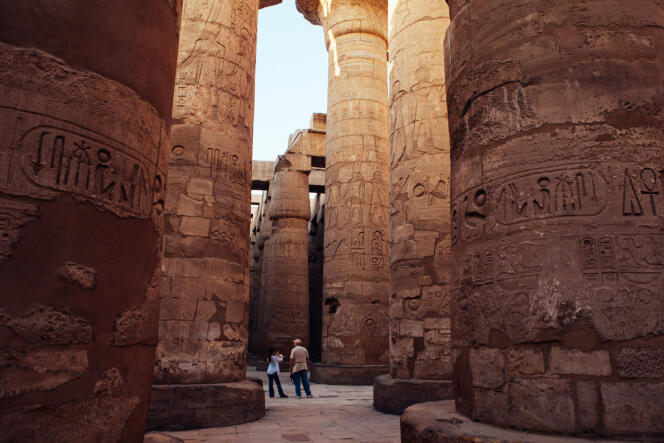 Dans le temple de Karnak, à Louxor, en octobre 2013.
