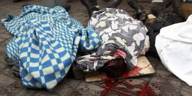 Des combattants tués à Kiev, le 20 février. 
