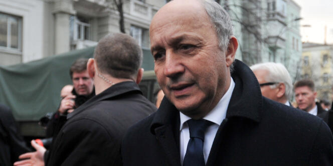 Le ministre des affaires étrangères français, Laurent Fabius, à Kiev, le 20 février 2014. 