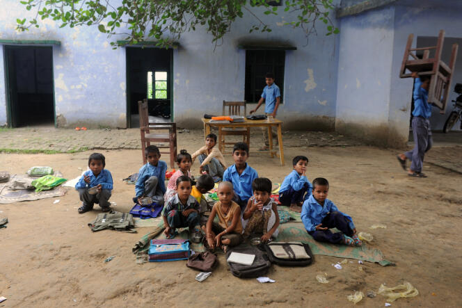 Dans une école du district de Bagpath, dans l'Uttar Pradesh, en 2012.