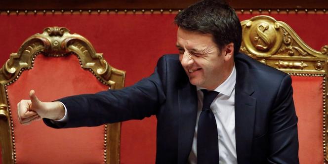 Le nouveau chef du gouvernement italien, Matteo Renzi, lors du vote de confiance du parlement, le 24 février à Rome.