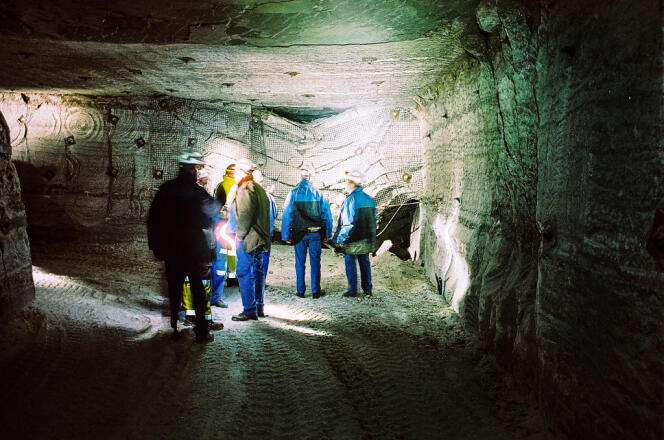 Un groupe d'anciens mineurs et d'industriels visite la mine Joseph-Else, où Stocamine entrepose des déchets toxiques.