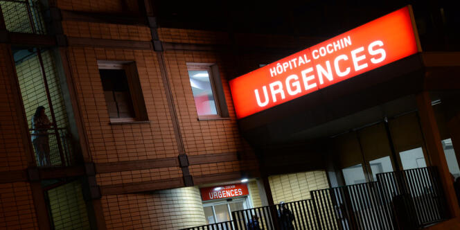 Les urgences de l'hôpital Cochin, dans le 14e arrondissement de Paris, le 20 février 2014. 
