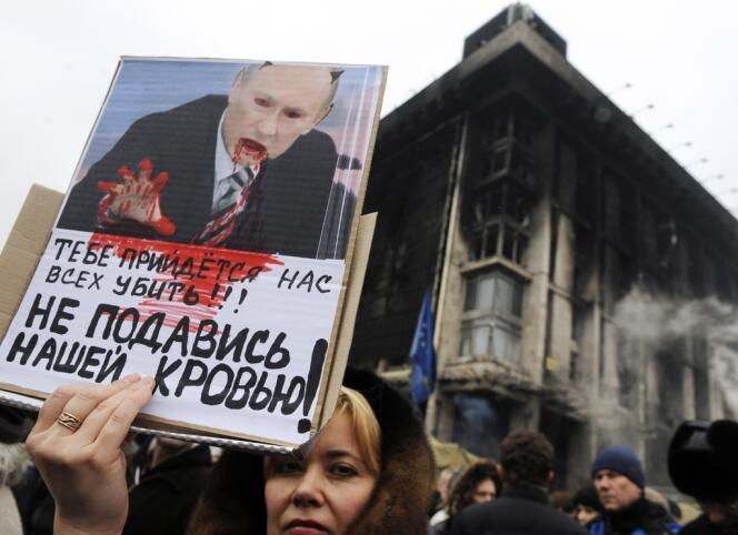 Une manifestation hostile à la Russie, le 2 mars à Kiev.