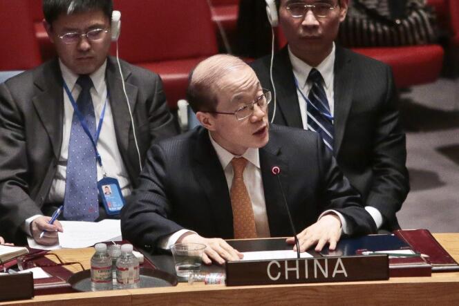 L'ambassadeur de Chine aux Nations Unis, Liu Jieyi, lundi 3 mars lors d'une réunion d'urgence à l'ONU.